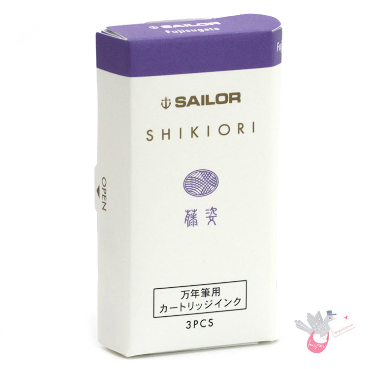SAILOR SHIKIORI Fountain Pen Ink Cartridges - Pack of 3 - Fujisugata (Wisteria)
