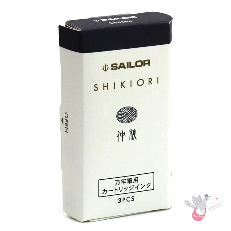 SAILOR SHIKIORI Fountain Pen Ink Cartridges - Pack of 3 - Chushu (Mid Grey)