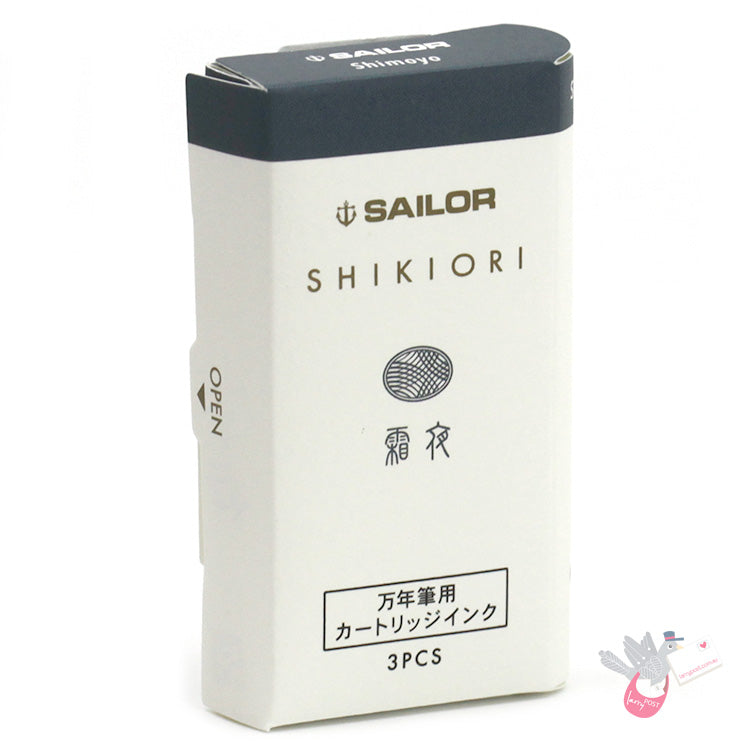 SAILOR SHIKIORI Fountain Pen Ink Cartridges - Pack of 3 - Shimoyo (Frosty Night)
