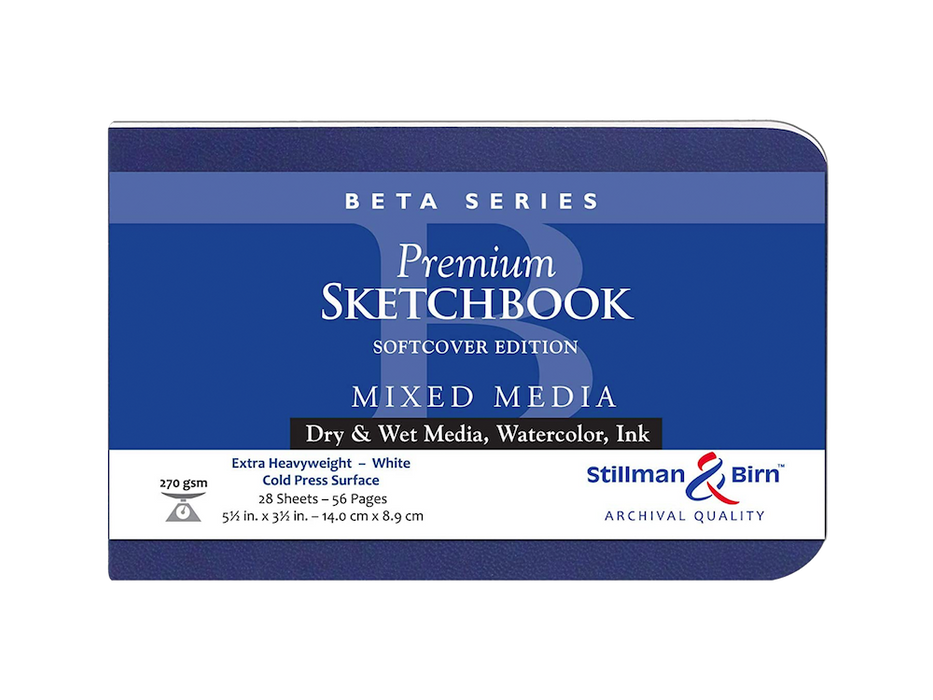STILLMAN & BIRN Beta Sketchbook - Softcover - A6 Landscape (5.5 x 3.5" /8.9 x 14 cm) - 270gsm