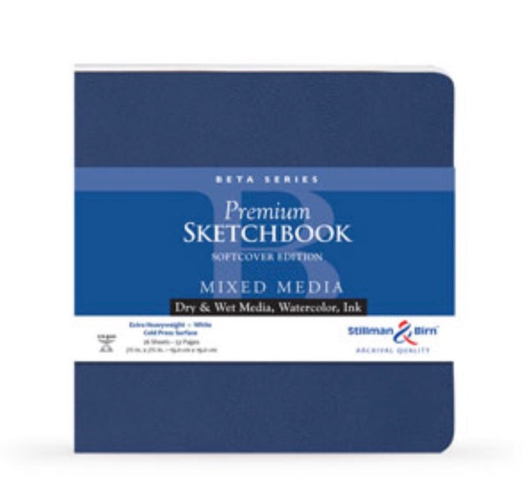 STILLMAN & BIRN Beta Sketchbook - Softcover - Square (7.5 x 7.5" / 19 x 19 cm) - 270gsm - 26 Sheets