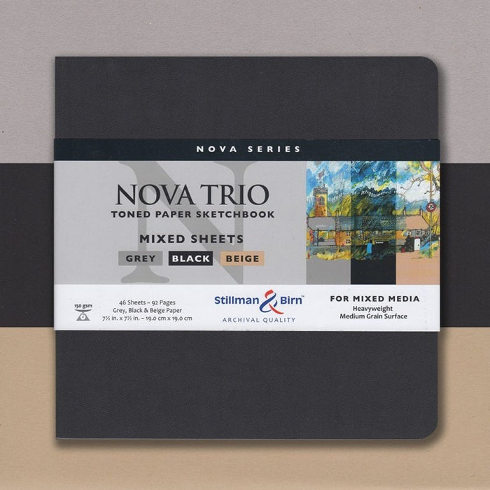 STILLMAN & BIRN Nova Trio Sketchbook - Softcover - Square (7.5 x 7.5" / 19 x 19 cm) - 150gsm - 46 Sheets