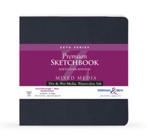 STILLMAN & BIRN Zeta Sketchbook - Softcover - Square (7.5 x 7.5" / 19 x 19 cm) - 270gsm - 26 Sheets