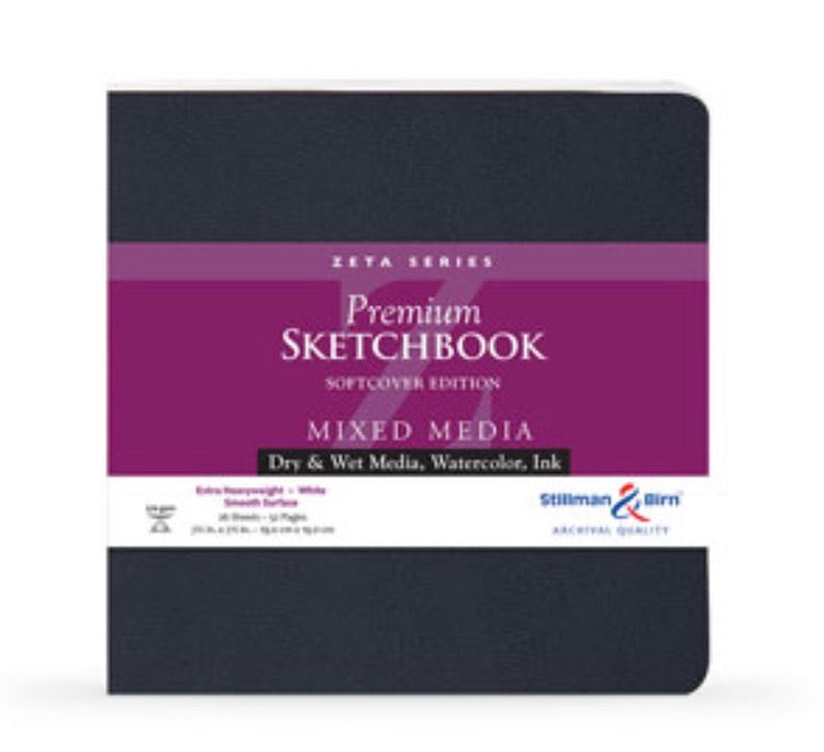 STILLMAN & BIRN Zeta Sketchbook - Softcover - Square (7.5 x 7.5" / 19 x 19 cm) - 270gsm - 26 Sheets