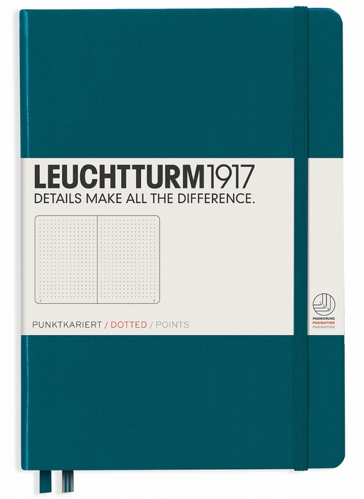LEUCHTTURM1917 Classic Hard Cover - Medium (A5) - Dotted - Pacific Green