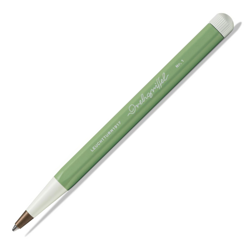 Drehgriffel No.1 Ballpoint Twist Pen - Royal Blue Ink (M) - Aluminium Barrel in Sage