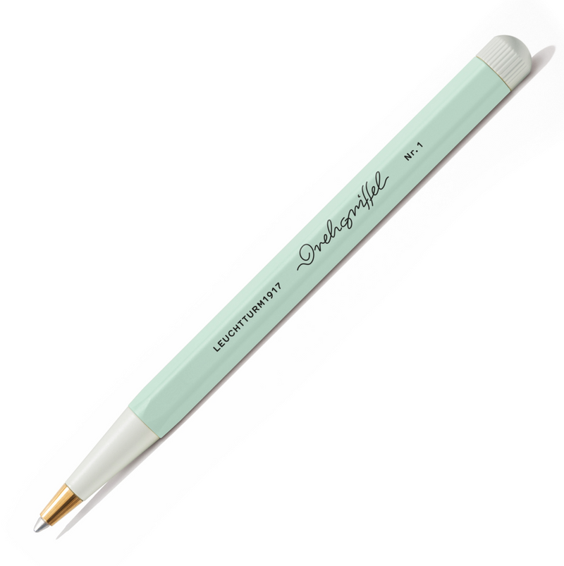 Drehgriffel No.1 Ballpoint Twist Pen - Royal Blue Ink (M) - Aluminium Barrel in Mint Green