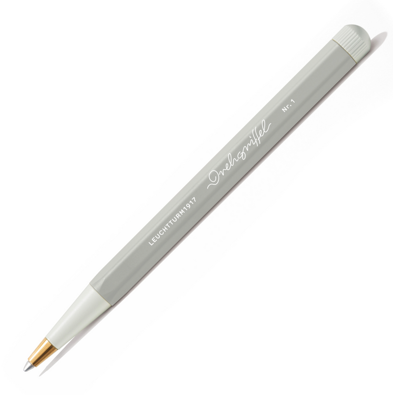 Drehgriffel No.1 Ballpoint Twist Pen - Royal Blue Ink (M) - Aluminium Barrel in Light Grey