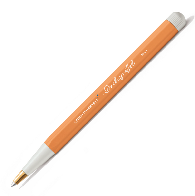 Drehgriffel No.1 Ballpoint Twist Pen - Royal Blue Ink (M) - Aluminium Barrel in Apricot