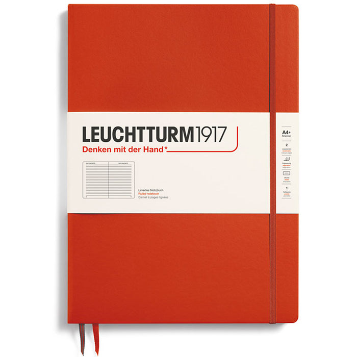 LEUCHTTURM1917 Classic Hard Cover - Master SLIM A4 - Ruled - Fox Red