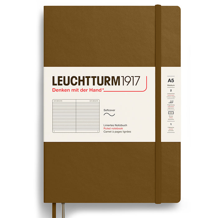 LEUCHTTURM1917 Soft Cover - Medium (A5) - Ruled - Spice Brown