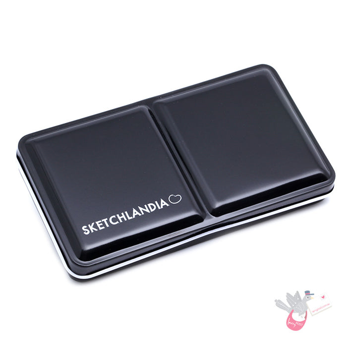 SKETCHLANDIA Folding Metal Watercolour Palette (Empty) - Holds 12 Half Pans