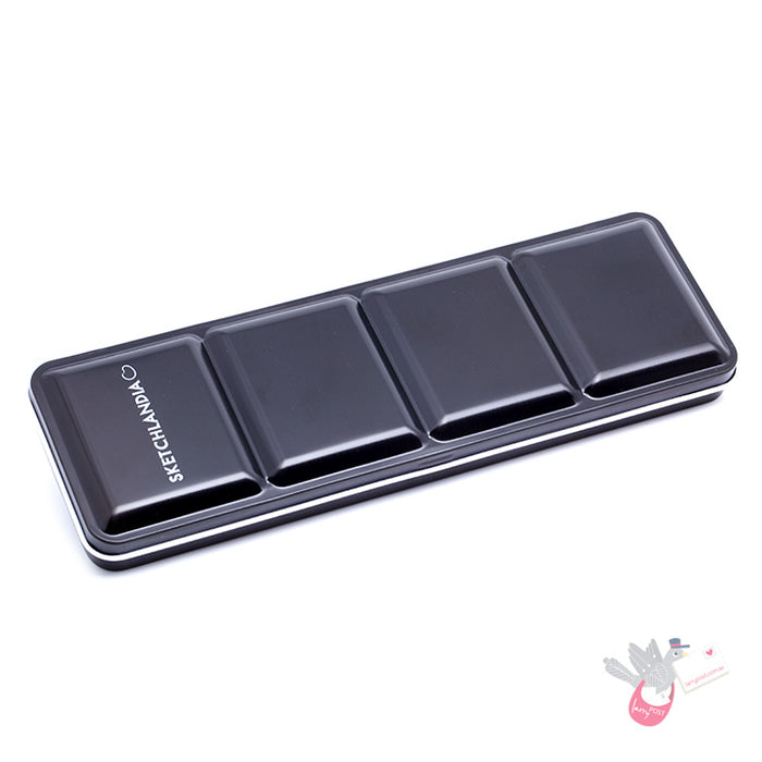 SKETCHLANDIA Folding Metal Watercolour Palette (Empty) - Holds 24 Half Pans