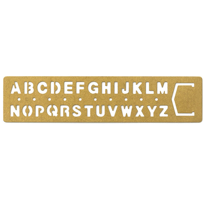 Traveler's Company - Brass Template Bookmark - Alphabet