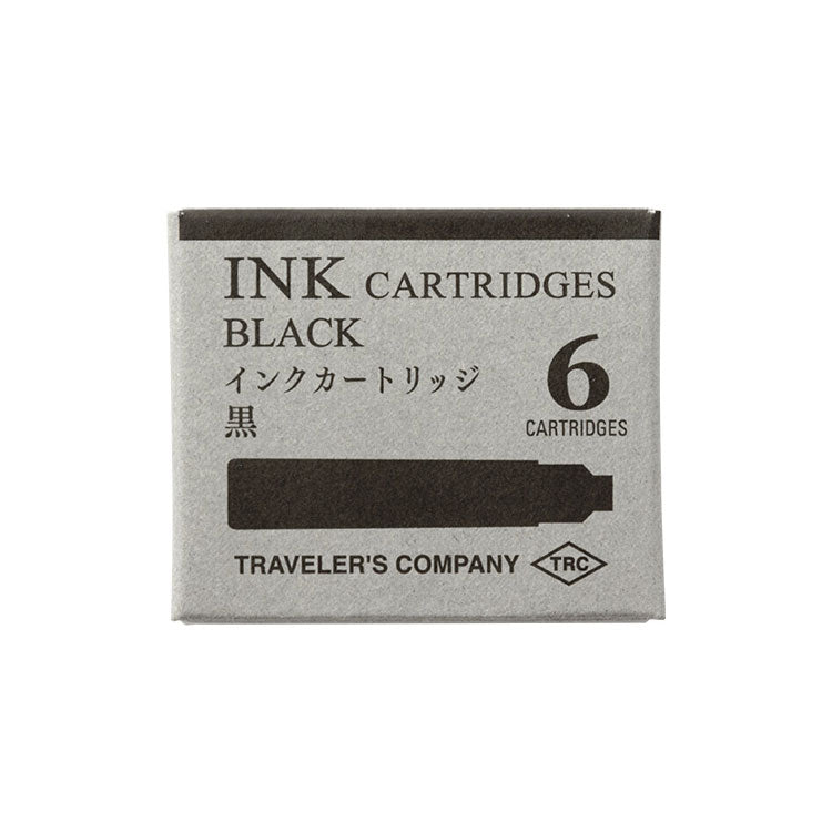 Traveler's Company - Fountain Pen Ink Cartridges - Pack of 6 - Black