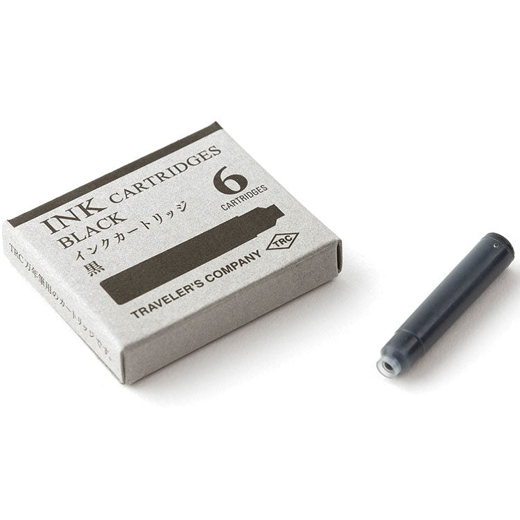 Traveler's Company - Fountain Pen Ink Cartridges - Pack of 6 - Black