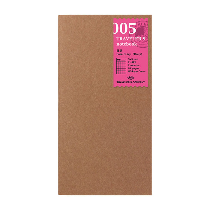 Traveler's Company - Diary Insert - Regular Size - 005 Undated Daily Diary (2 months)