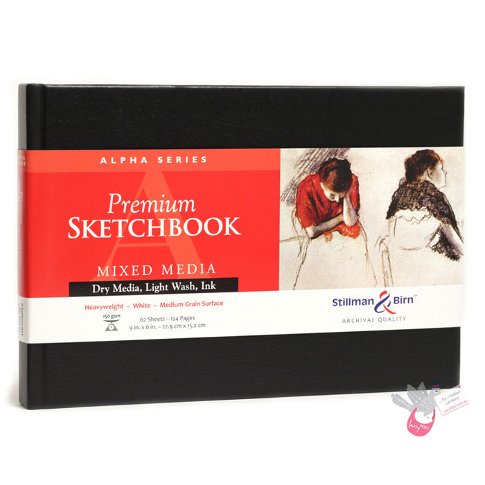 Stillman & Birn ALPHA Sketchbook - Hardbound - A5+ Landscape (9 x 6") - 150gsm - 62 Sheets
