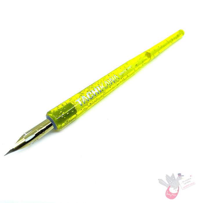 TACHIKAWA Resin Nib Holder - Model T25 (12.5cm length) - Clear Yellow