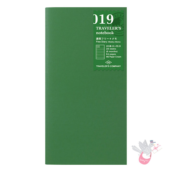 Traveler's Company - Diary Insert - Regular Size - 019 Undated Weekly Notebook (6 months)