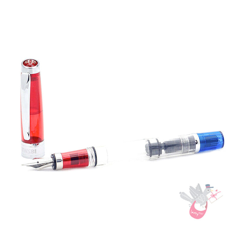 TWSBI Diamond 580 Fountain Pen - Red / Clear / Blue