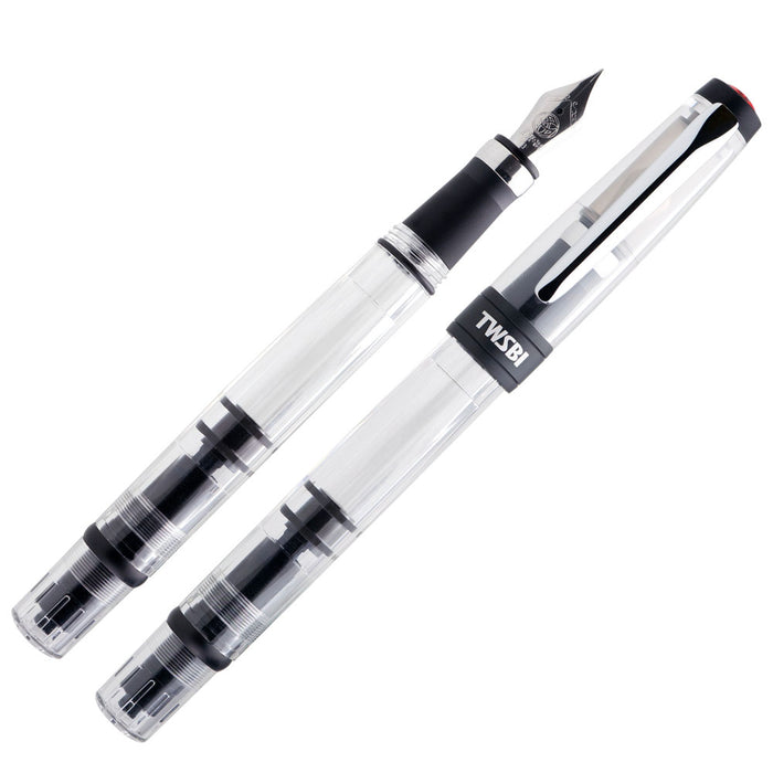 TWSBI Diamond 580ALR Black Fountain Pen - Clear body with Black trim - Fine Nib