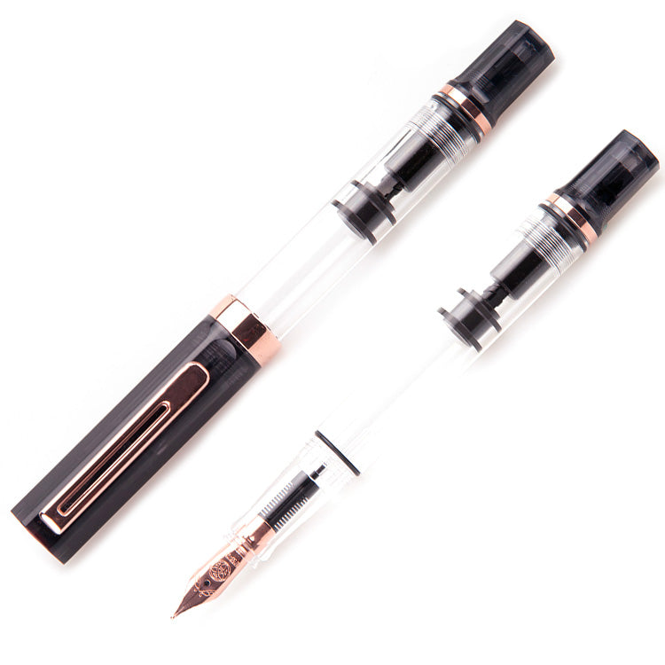 TWSBI Eco Fountain Pen - Smoke with Rose Gold - 1.1 Italic (Stub) Nib