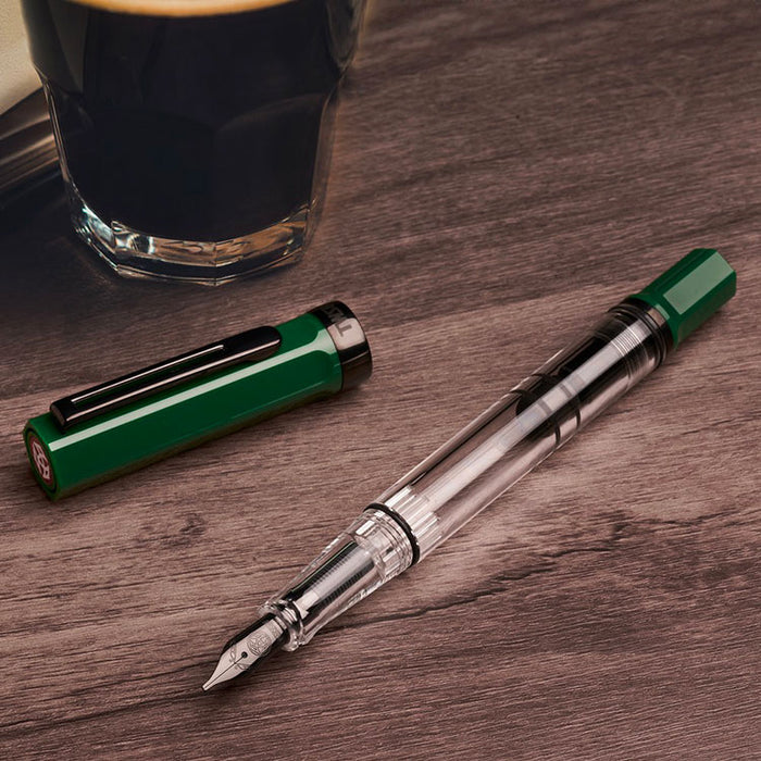 TWSBI Eco Fountain Pen - Irish Green with Onyx - 1.1mm Italic (stub) Nib