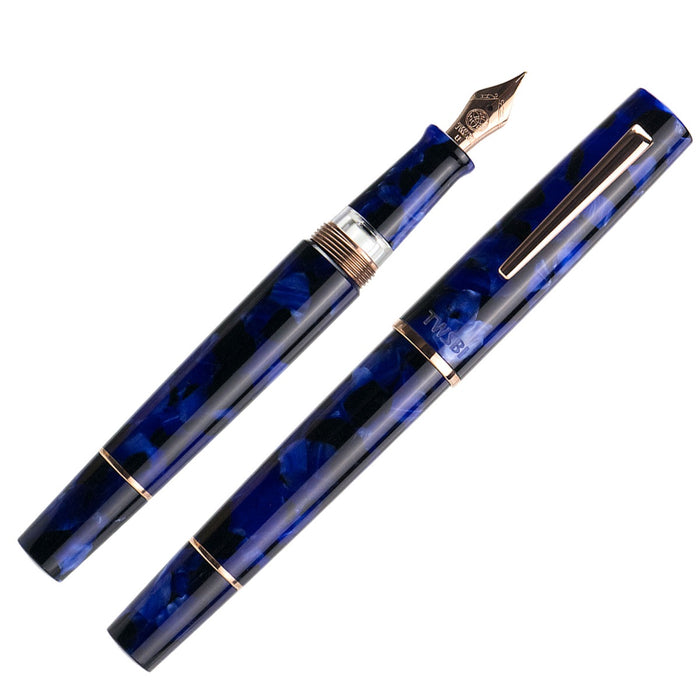 TWSBI Kai Fountain Pen (Limited Edition) - Mixed blue resin with rose gold trim and nib - Extra Fine nib