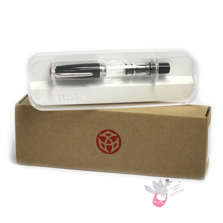TWSBI Diamond Mini Classic Fountain Pen - Black / Clear - 1.1 Italic (stub) Nib