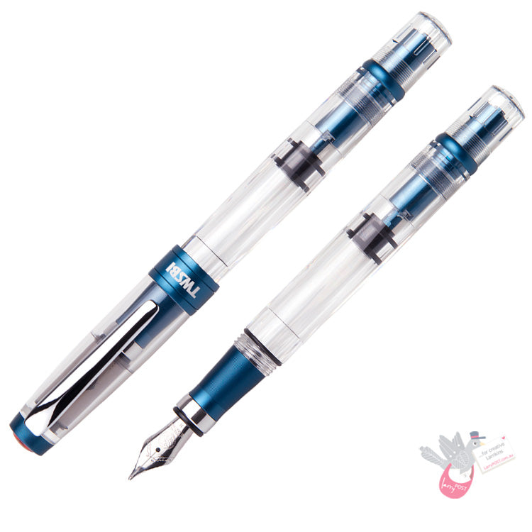 TWSBI Diamond 580ALR Prussian Blue Fountain Pen - Clear body with Blue trim - 1.1 Italic (stub) Nib