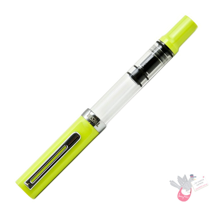 TWSBI Eco-T Fountain Pen - Clear / Yellow-Green - Fine Nib