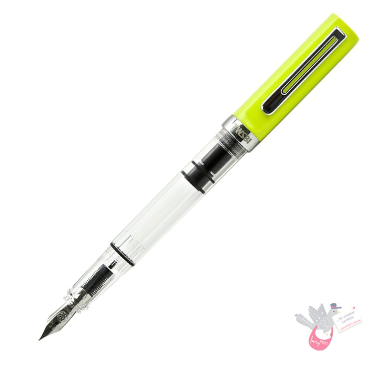 TWSBI Eco-T Fountain Pen - Clear / Yellow-Green - Fine Nib