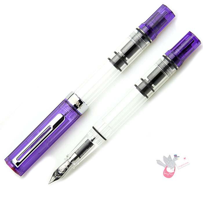 TWSBI Eco Fountain Pen - Clear / Transparent Purple - 1.1 Italic (stub) Nib