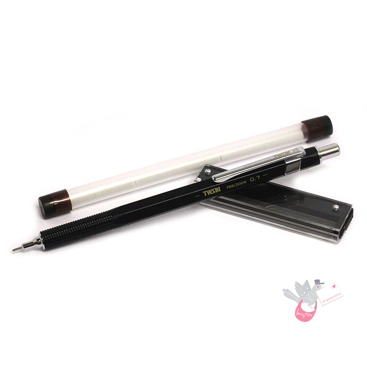TWSBI Precision Retractable (RT) Pipe Mechanical Pencil - 0.7mm - Black