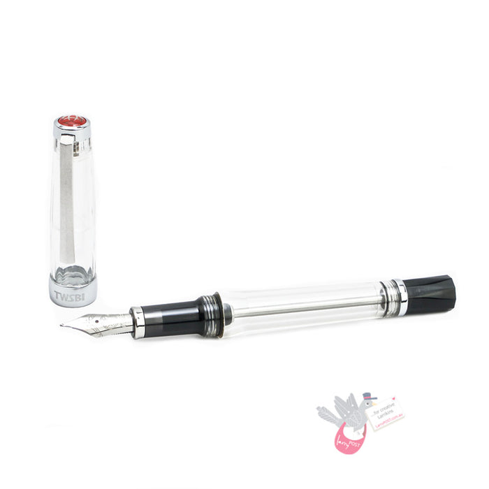 TWSBI Vac 700R Fountain Pen - Clear with aluminium trim - Fine Nib