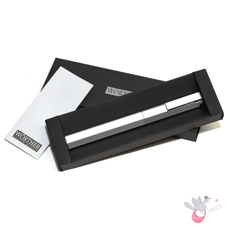 WORTHER Compact Fountain Pen - Anodised Aluminium - Medium Nib