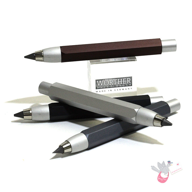 WORTHER Compact Mechanical Pencil 5.6mm - Black Anodised Aluminium