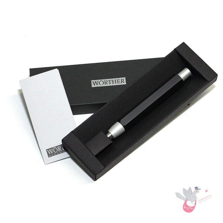 WORTHER Compact Mechanical Pencil 5.6mm - Black Anodised Aluminium