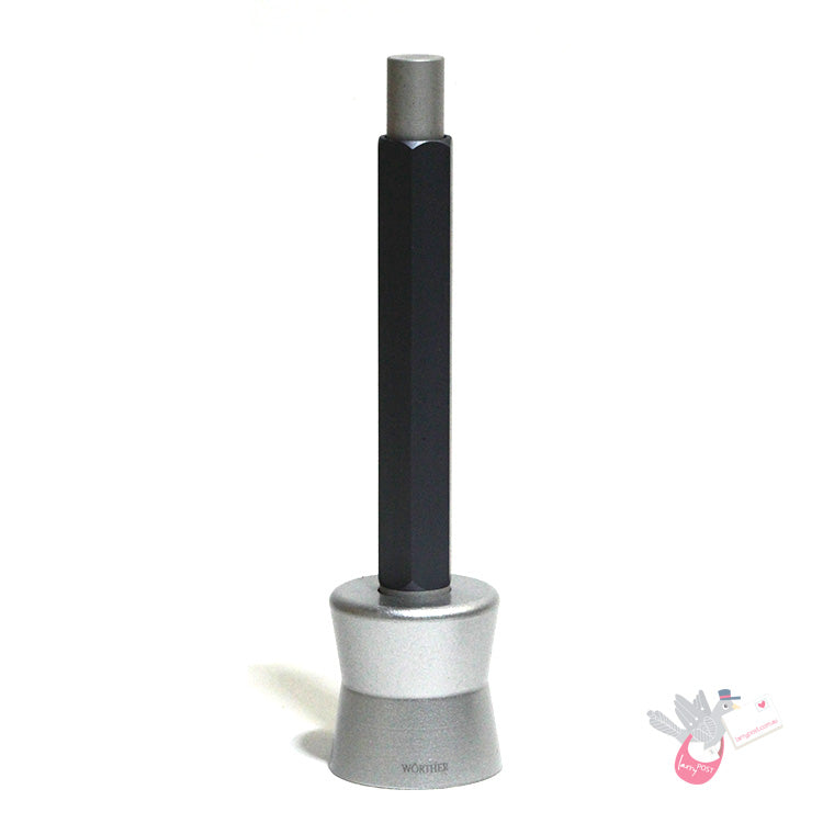 WORTHER Compact Pencil Sharpener and Stand - Aluminium