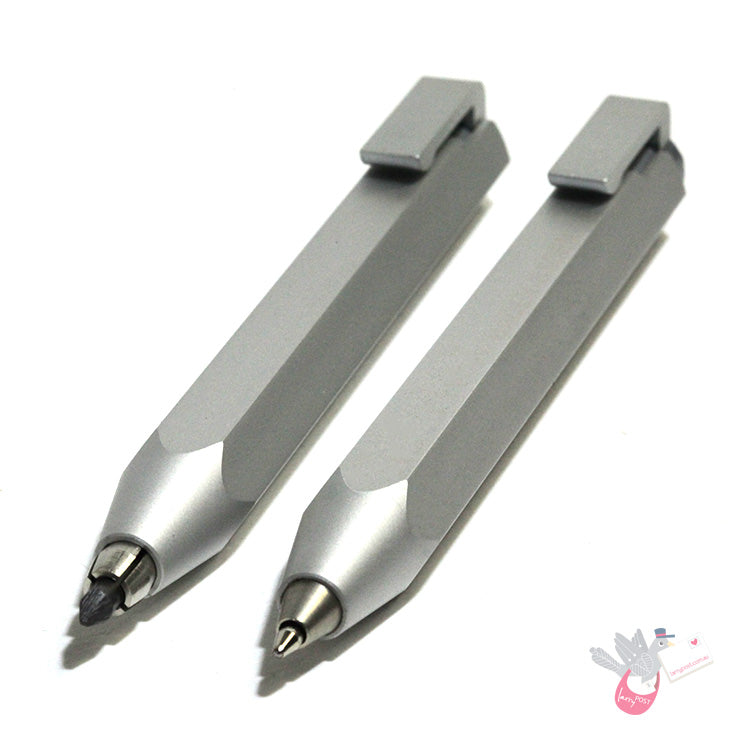 WORTHER Shorty Mechanical Pencil 3.15mm - Anodised Aluminium - with Leather Case