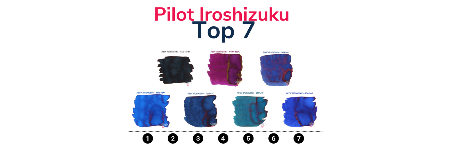 Pilot Iroshizuku ink (top 7)