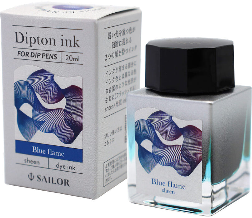 SAILOR Dipton Sheening Dip Pen Ink - 20mL - Blue Flame