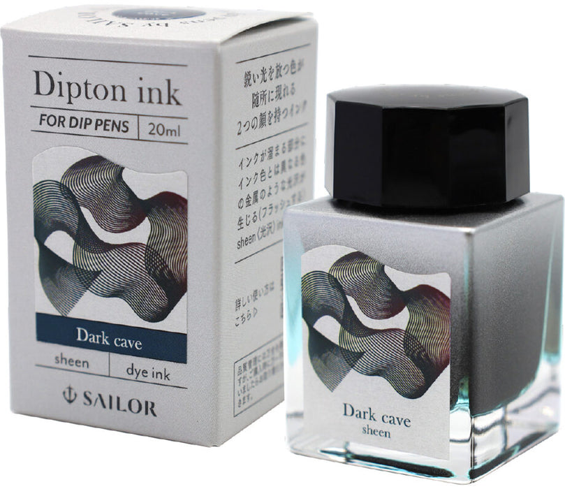 SAILOR Dipton Sheening Dip Pen Ink - 20mL - Dark Cave