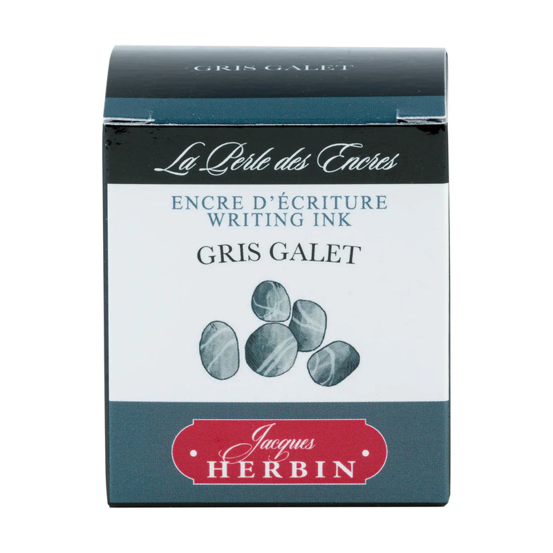 HERBIN "Jewel of Inks" Fountain Pen Ink - 30mL (with pen rest) - Gris Galet (Pebble Grey)