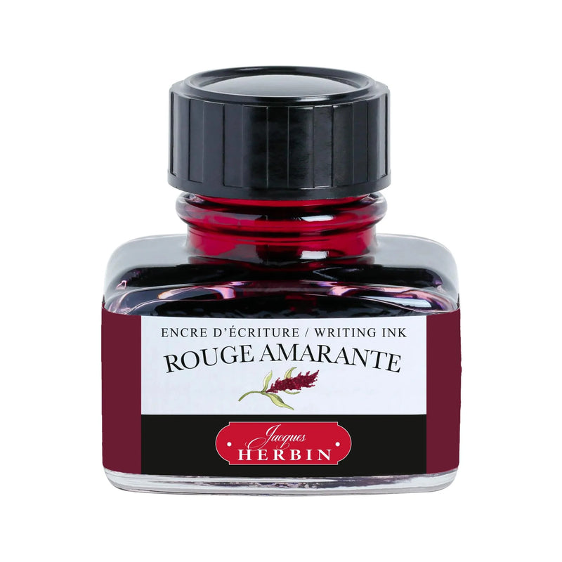 HERBIN "Jewel of Inks" Fountain Pen Ink - 30mL (with pen rest) - Rouge Amarante (Amaranth Red)