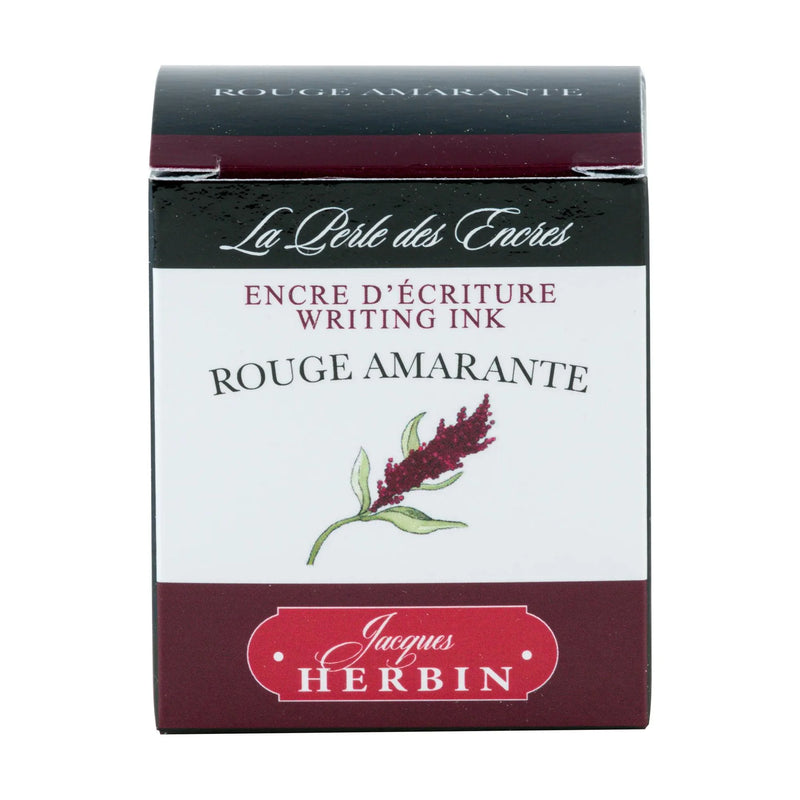 HERBIN "Jewel of Inks" Fountain Pen Ink - 30mL (with pen rest) - Rouge Amarante (Amaranth Red)