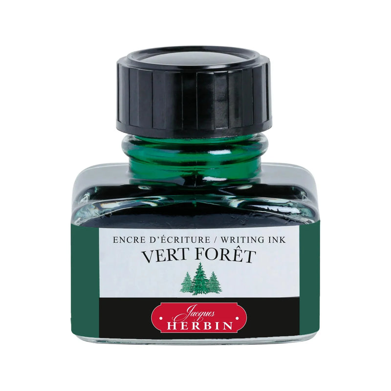 HERBIN "Jewel of Inks" Fountain Pen Ink - 30mL (with pen rest) - Vert Foret (Forest Green)