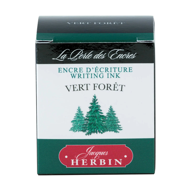 HERBIN "Jewel of Inks" Fountain Pen Ink - 30mL (with pen rest) - Vert Foret (Forest Green)