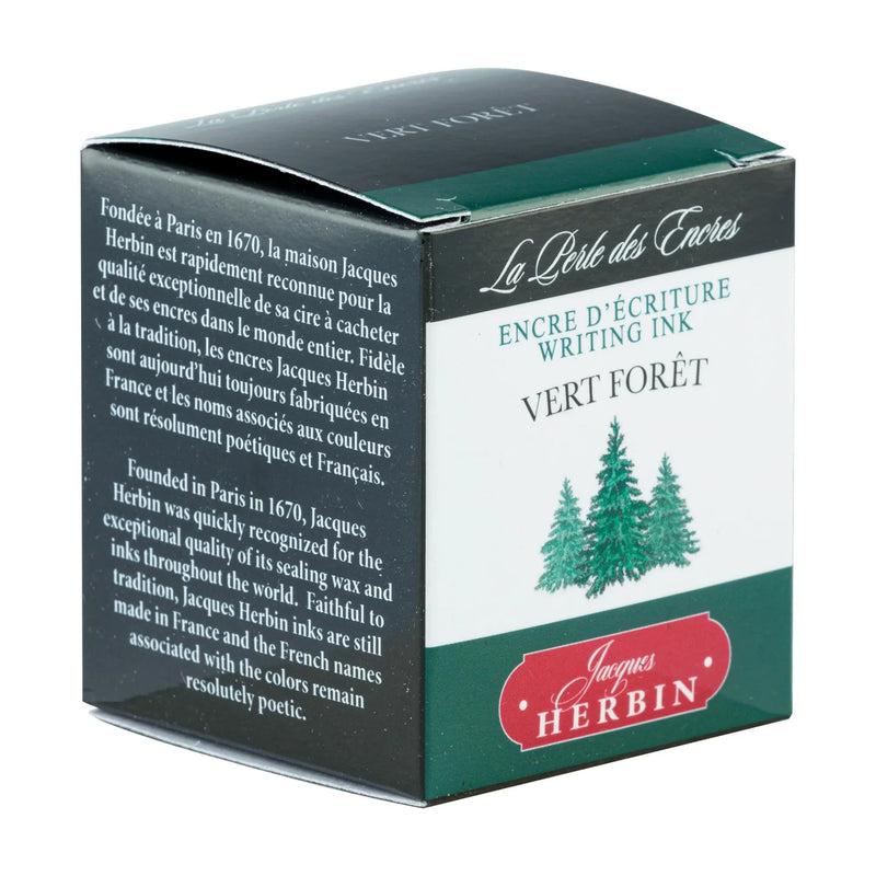 HERBIN "Jewel of Inks" Fountain Pen Ink - 30mL (with pen rest) - Vert Foret (Forest Green)